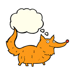 cartoon little dog with thought bubble