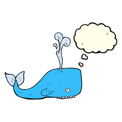 cartoon whale with thought bubble