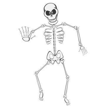 Skeleton Buddy - An angry skeleton is showing you "STOP", this far and no further (or talk to the hand!)!