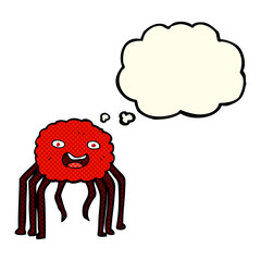 cartoon spider with thought bubble
