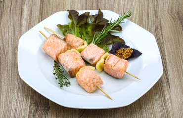 Salmon skewer