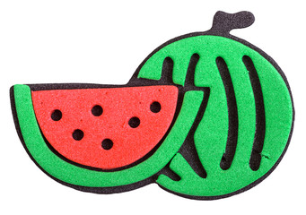magnet watermelon isolated on a white background