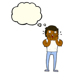cartoon gasping man with thought bubble