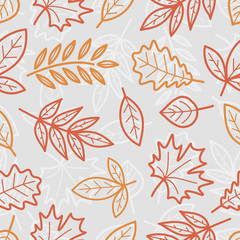 Seamless pattern with autumn leaves