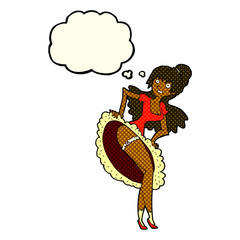 cartoon flamenco dancer with thought bubble
