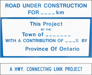 Connecting Link Project Contract Identification Sign in Canada