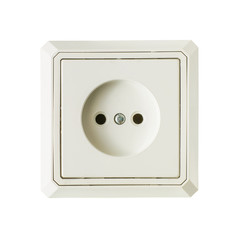 White Electrical Outlet isolated on a white background