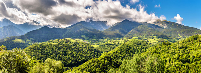 View of the Catalan Pyrenees, a natural park in France - obrazy, fototapety, plakaty