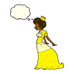 cartoon princess with thought bubble