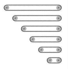 six conveyor belts with two cogwheels