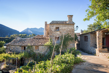 Village of Las Almunias in Sierra de Gura, Aragon, Spain