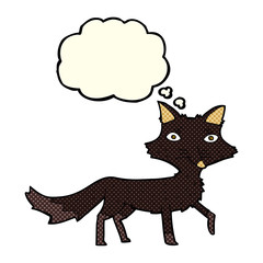 cartoon little wolf with thought bubble