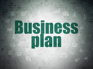 Business concept: Business Plan on Digital Paper background