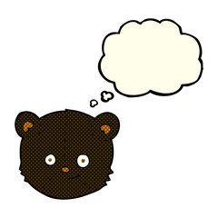 cartoon black bear head with thought bubble