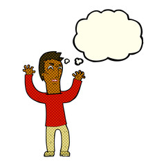 cartoon angry man with thought bubble