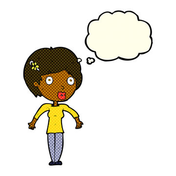 recommend clip art: cartoon shocked woman with thought bubble