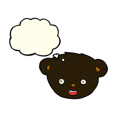 cartoon black bear face with thought bubble