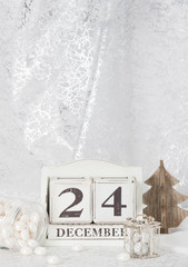 Christmas Eve Date On Calendar. December 24. Christmas Decoratio