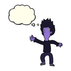 cartoon vampire with thought bubble
