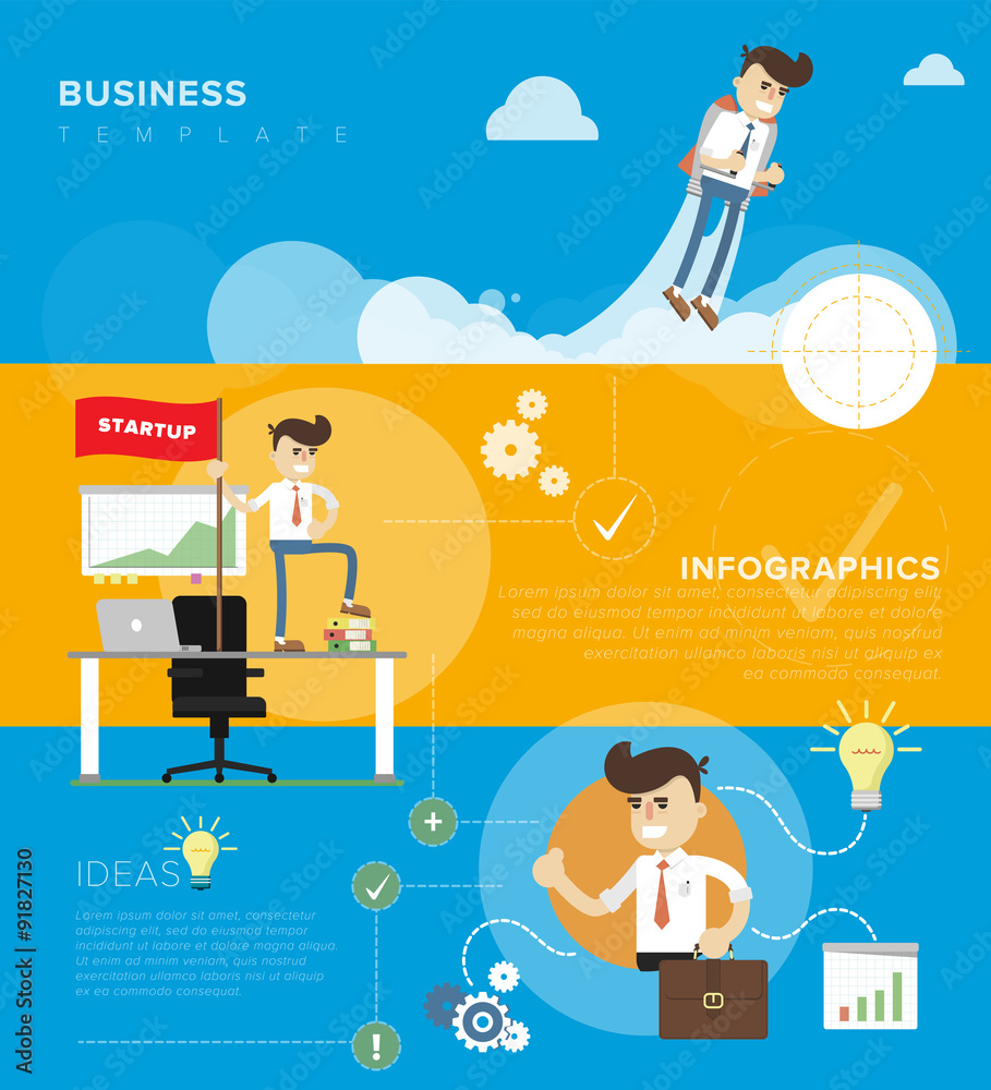 Wall mural Business template infographic