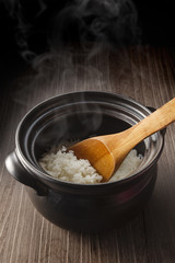 炊きたてのご飯　Japanese rice