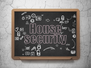 Privacy concept: House Security on School Board background