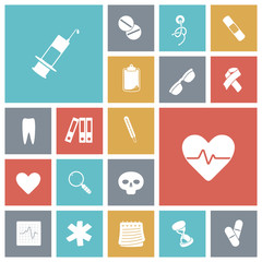 Flat design icons for medical