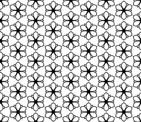 Black and White Vector Flower Pattern