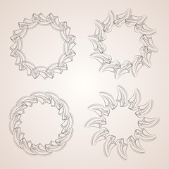 Set of four vector frames of sports shoes