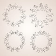 Set of four vector frames of sports shoes