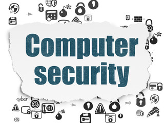 Fototapeta premium Protection concept: Computer Security on Torn Paper background