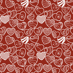 Fun seamless love heart background