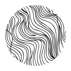 Hand drawn waves in circle