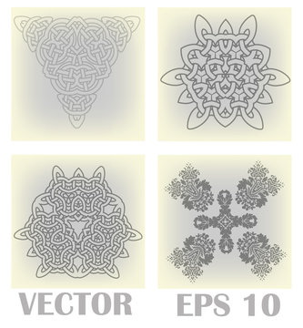 Vector set of Celtic designs for art and design, tattoos