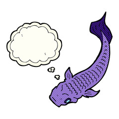 cartoon fish with thought bubble