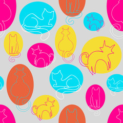 Seamless cats pattern