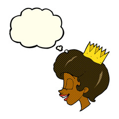 cartoon princess with thought bubble