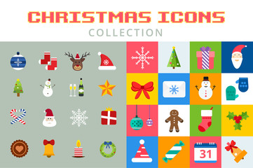 Christmas vector icons set