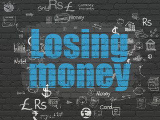 Banking concept: Losing Money on wall background