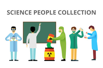 Science laboratory radiation biology vector people