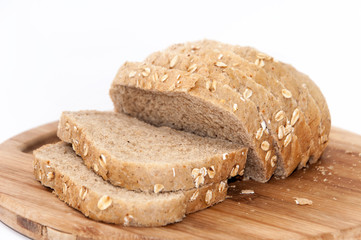 Sliced black healthy bread  with cereals