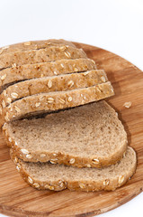 Sliced black healthy bread  with cereals