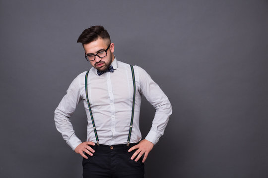 Hipster man in studio