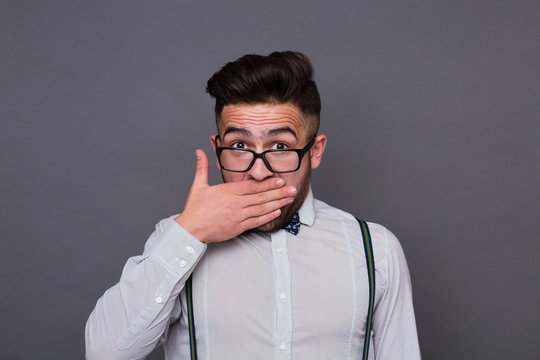 Hipster man in studio