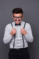 Hipster man in studio