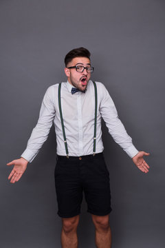 Hipster man in studio