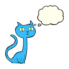 cartoon cat with thought bubble