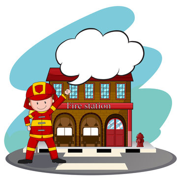 Firemen working at the fire station