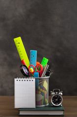 Stationery items and small notebook