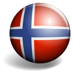 Norway flag on round badge